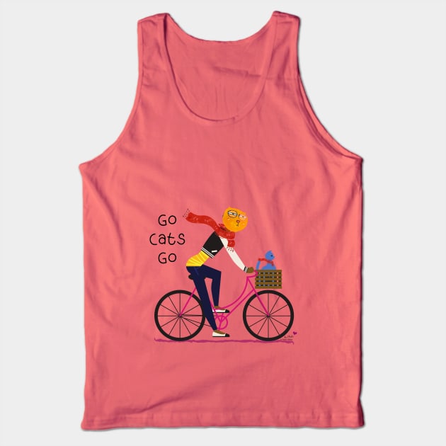 Go Cats Go Tank Top by Phebe Phillips